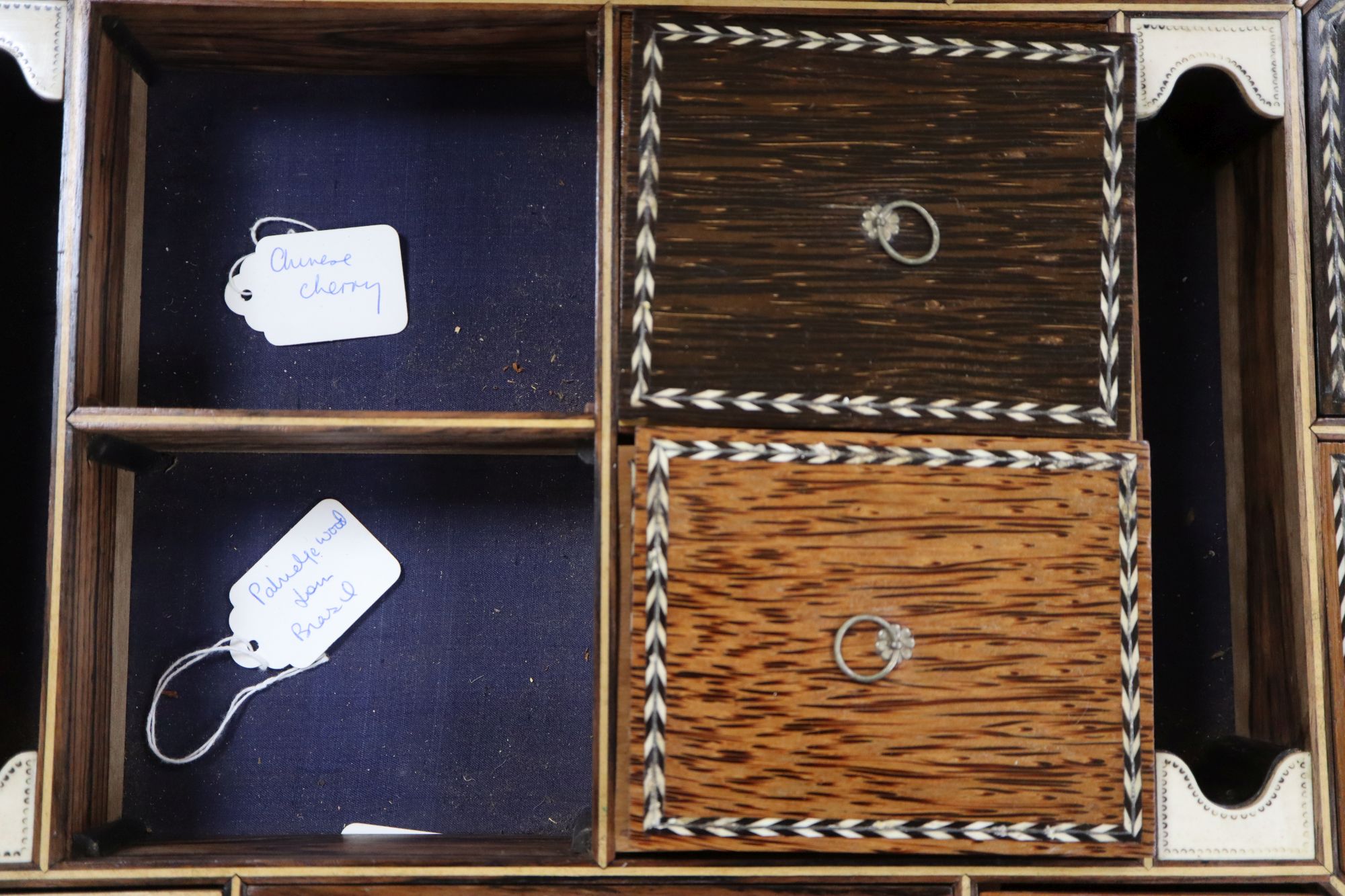 An Anglo-Indian brass-bound coromandel dressing case, 19th century